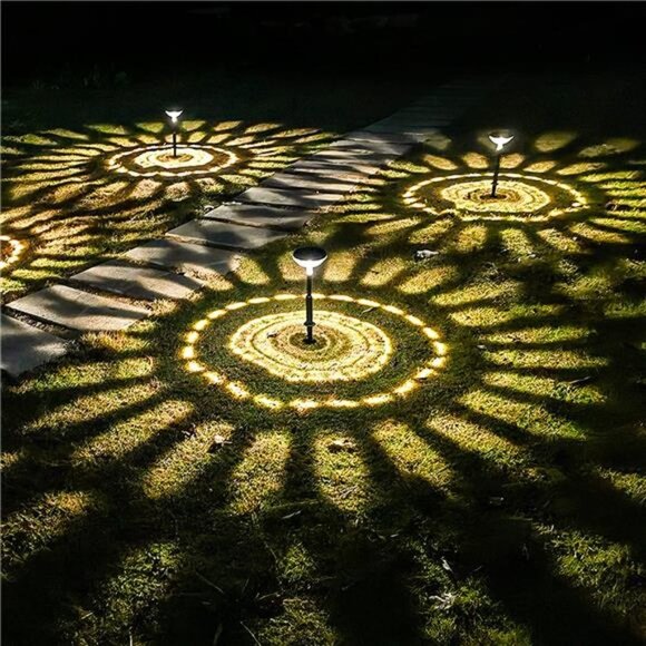 Bright Solar Pathway Lights 8 Pack,Warm White+Cool White LED Solar Lights Outdoo - Picture 1 of 6